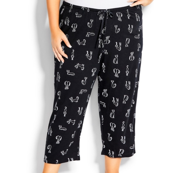 Avenue Other - Avenue|| 22/24 Black Sketch Cat Pajamas Pants